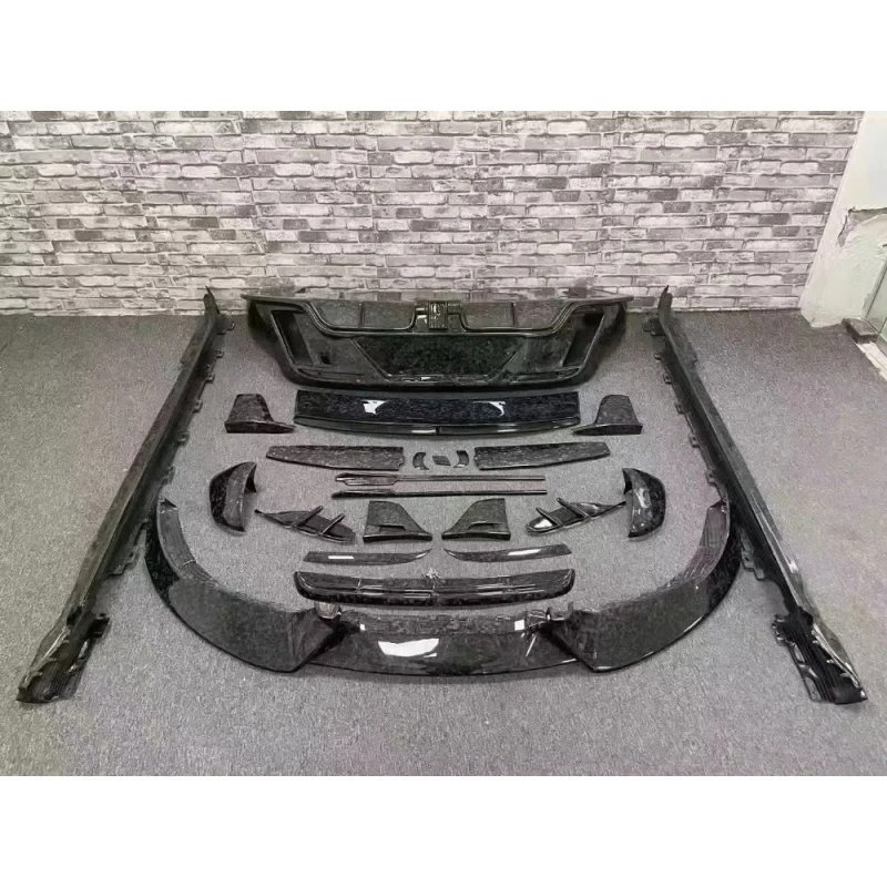 High Quality  New Style Dry Forged Carbon Fiber Front Lip Side Skirt Rear Diffusr Rear Wing for Taycan Turbo S  Perfect Fitment